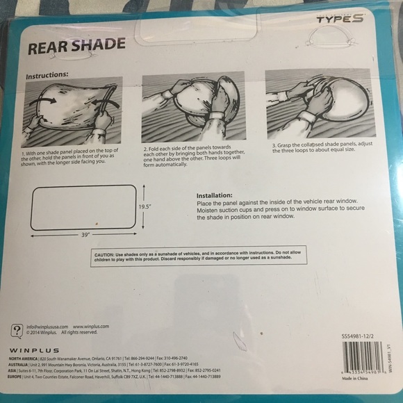 5/$25 NWT - TypeS rear car window sunshade - Picture 4 of 4
